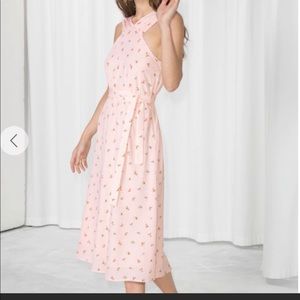 NWOT & Other Stories Pink Cross Front Dress, size 6